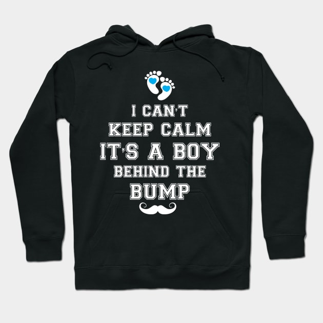 I can't keep calm it's a boy behind the bump Hoodie by Work Memes